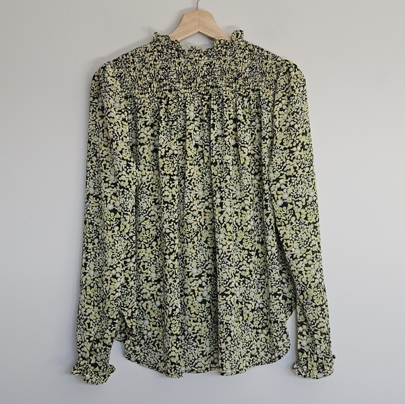 Free People Lela Floral Smocked Ruffle Blouse Floral XS - Picture 4 of 12